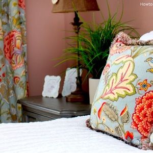 Pier1 Curtain Panels- Blue Meadow Floral -set of 4